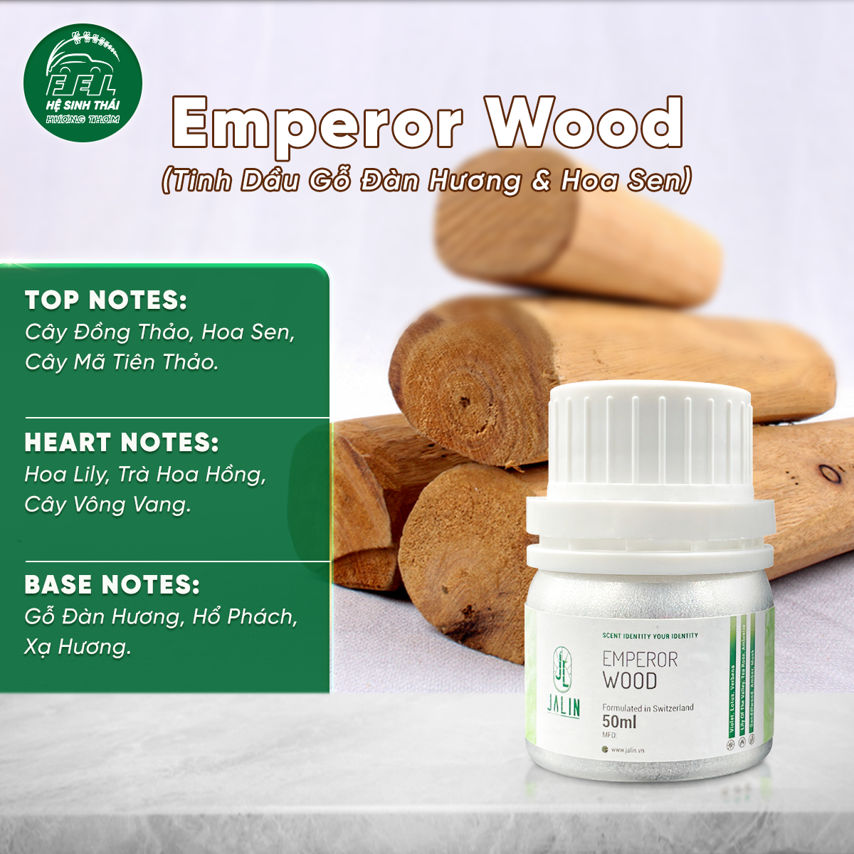 Emperor Wood (Tinh Dầu Gỗ Đàn Hương & Hoa Sen)